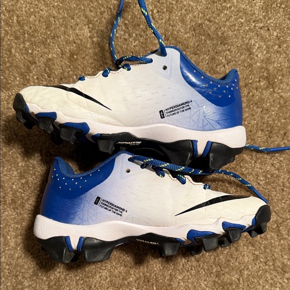 Nike Kids Blue and White Cleats - Picture 3 of 5